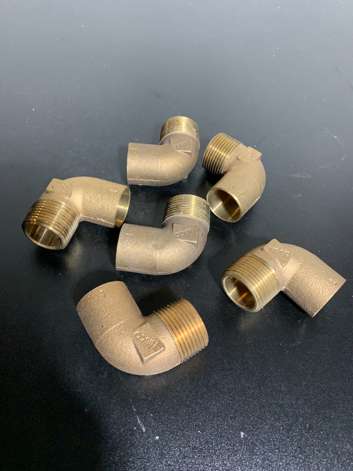 Lot of 6 1" NIBCO COPPER BRASS MALE ELBOWS NEW SWEAT SOLDER *MADE IN