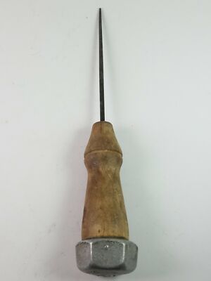 Wood Handle Tool Awl Punch Butcher Needle 8.25-Inch Long