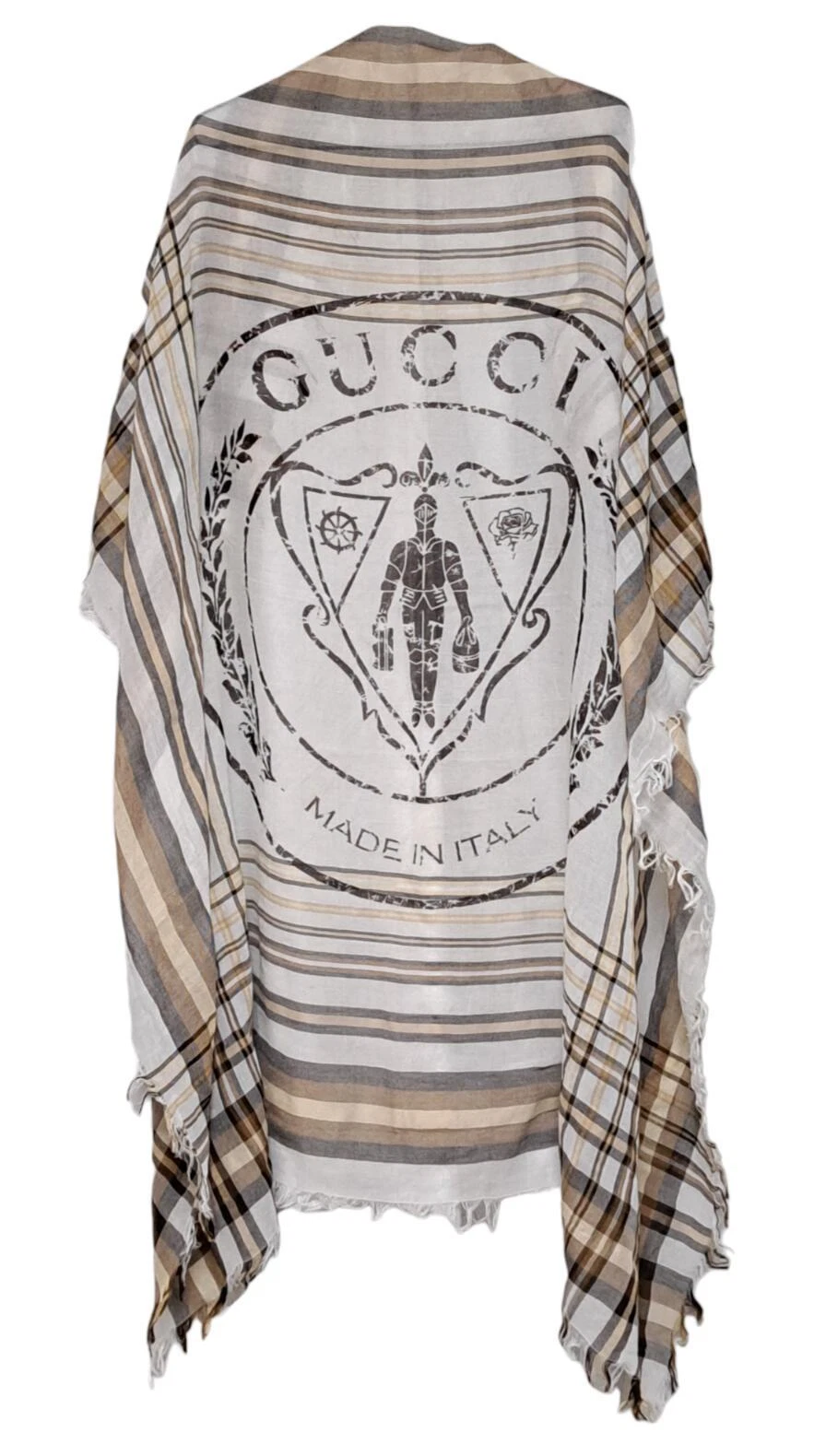 Authentique GUCCI grande taille stand coton 100 % écusson emblème logo UNISEXE chèque