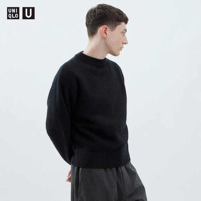 UNIQLO U Premium Lambswool Low Gauge Crew Neck Sweater Japanese