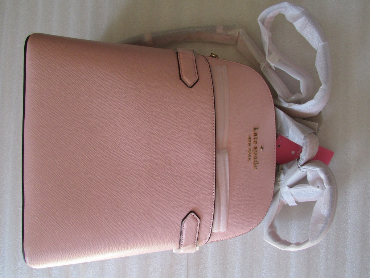 kate spade Pink Saffiano Leather Dome Backpack with Gold Hardware Kate Spade Staci Dome Backpack Blossom Pink Saffiano Leather  main image 3