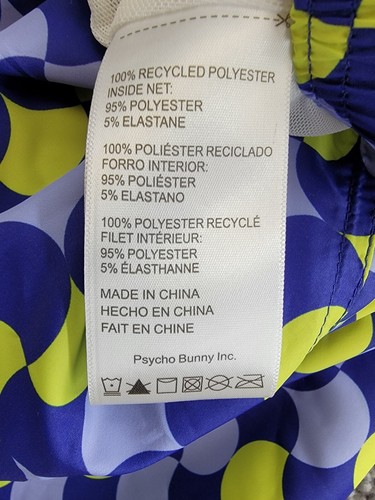 Psycho Bunny Colchester Swim Trunks Big Boys' XL (18/20) Blue/Yellow Pull On - Picture 14 of 17