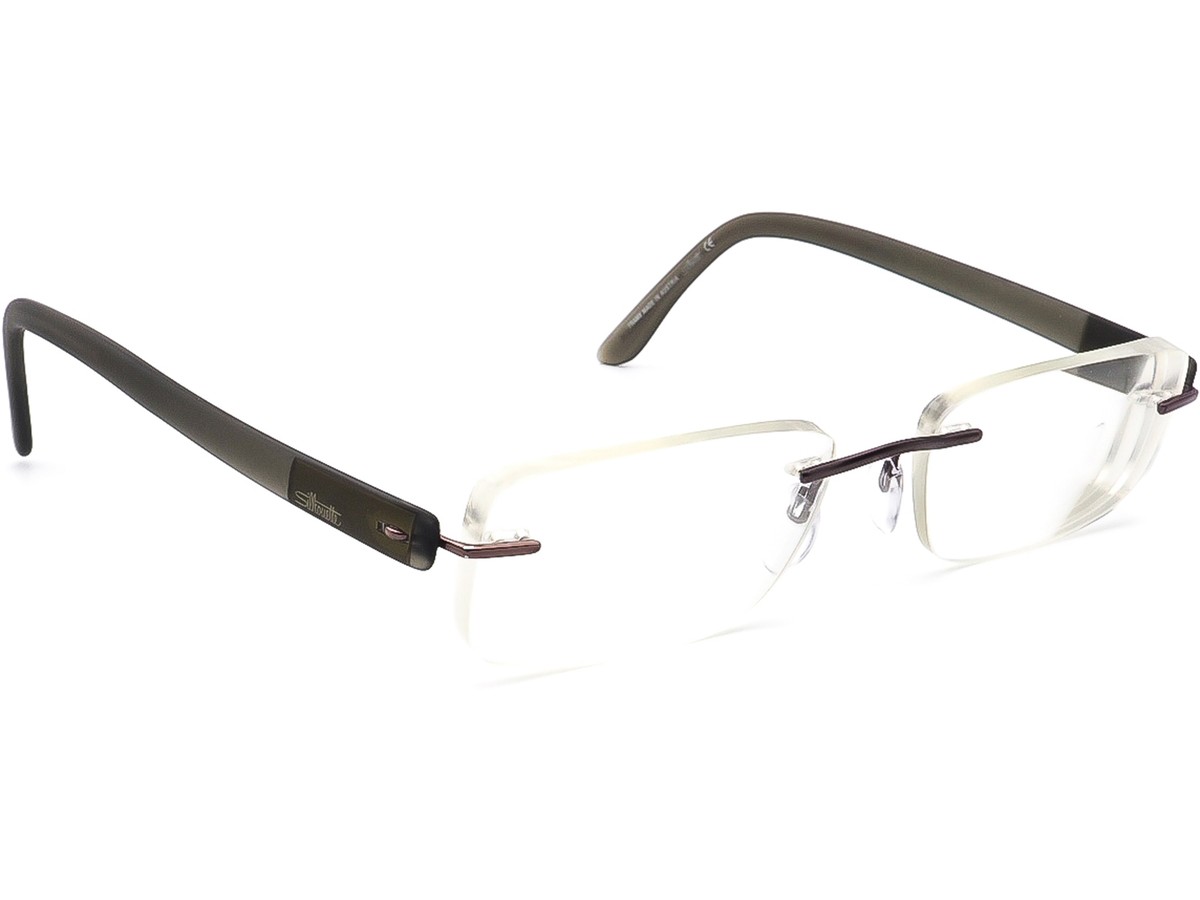 Silhouette Eyeglasses 7608 40 6052 Purple/Green Rimless Frame