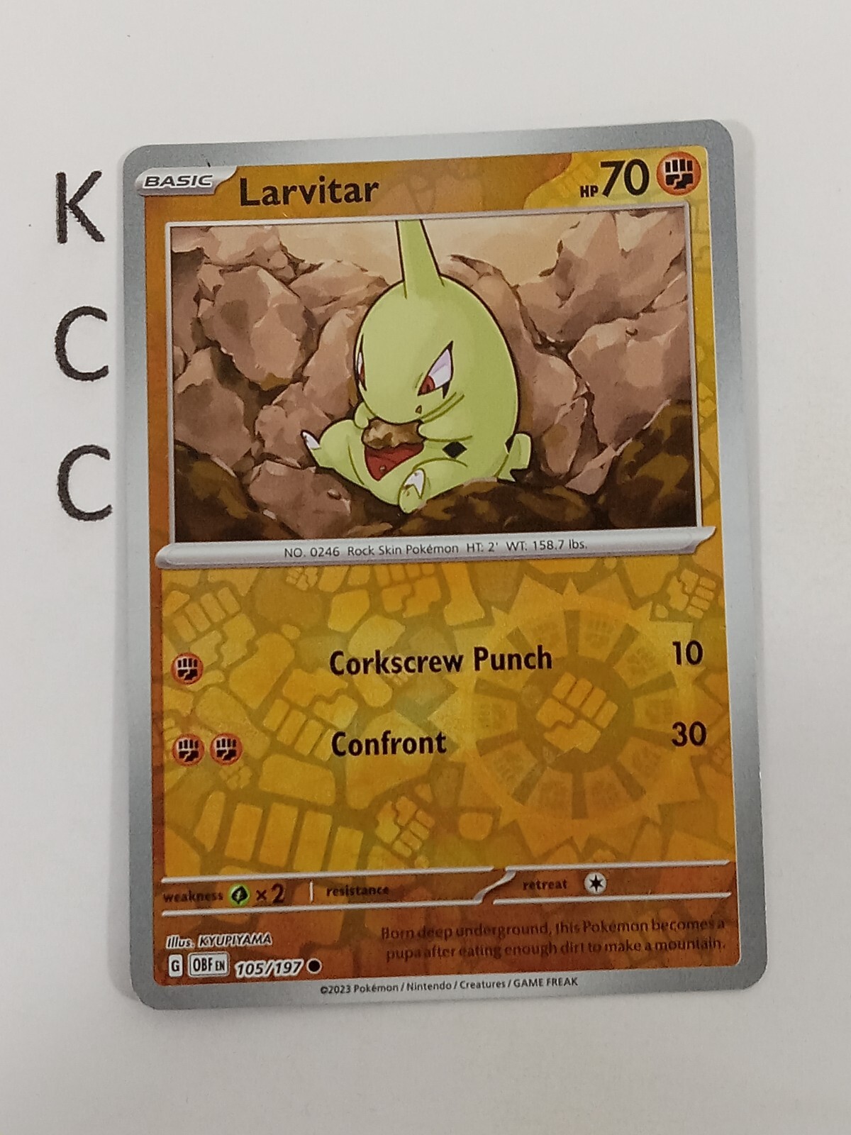 2023 Pokemon Larvitar 105/197 Reverse Holo