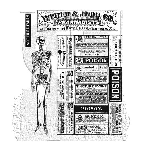 Tim Holtz Stampers Anonymous "POISONOUS" Rubber Cling Stamp Set- CMS171 ...