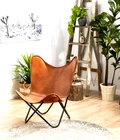 Retro Leather Butterfly Chair leather Handmade Cover Office chair ( Cover Only )