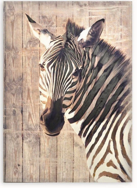 Cadre tableau toile Zèbre + peinture effet 3D Animal sauvage - 70 x 50 cm - Photo 1/1