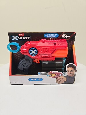 NIP Zuru X Shot MK3 Red Foam Dart Gun Toy with 8 Darts xshot 80ft range, D85