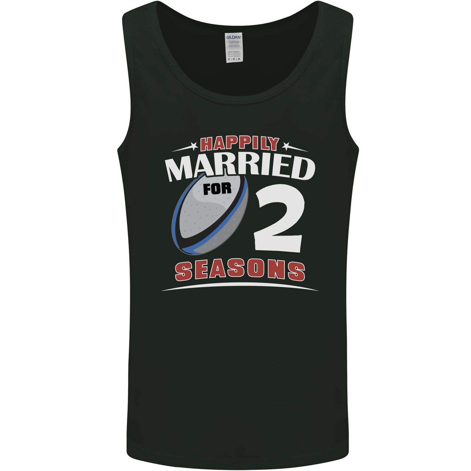 2 Year Wedding Anniversary 2nd Rugby Mens Vest Tank Top