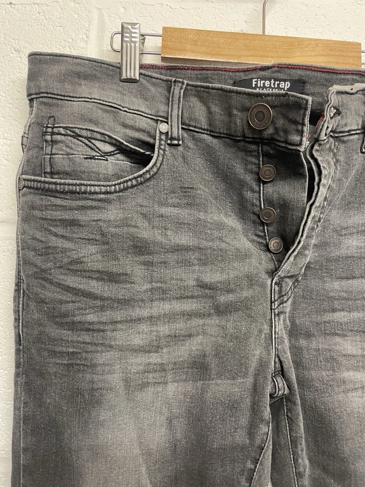 Firetrap Blackseal Men’s Skinny Fit Jeans – 30W 30L – Faded Black – C33 - Image 4 of 4