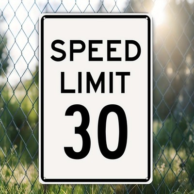 Speed Limit 30 Metal Sign 20.32x30.48cm Rustic Vintage
