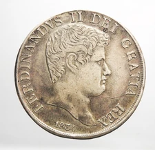 REGNO DELLE DUE SICILIE FERDINANDO II PIASTRA 120 GRANA 1834 VARIANTE 13 TORRI
