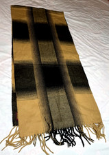 V. Fraas 701960 Mens One Size Plaid Cashmink Fringe VINTAGE Scarf NWT GERMANY