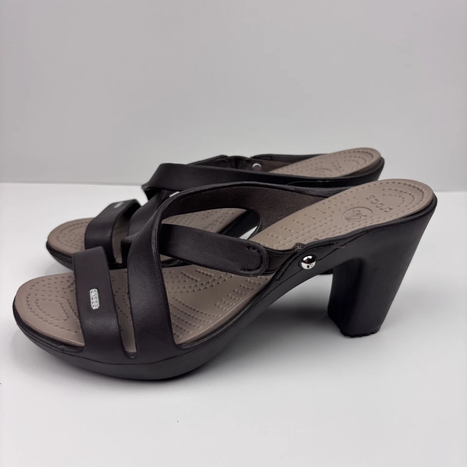 Crocs Cyprus IV Women’s US 10 Espresso Brown Wedge Sandals Comfort Heels 14558 - Image 4 of 4