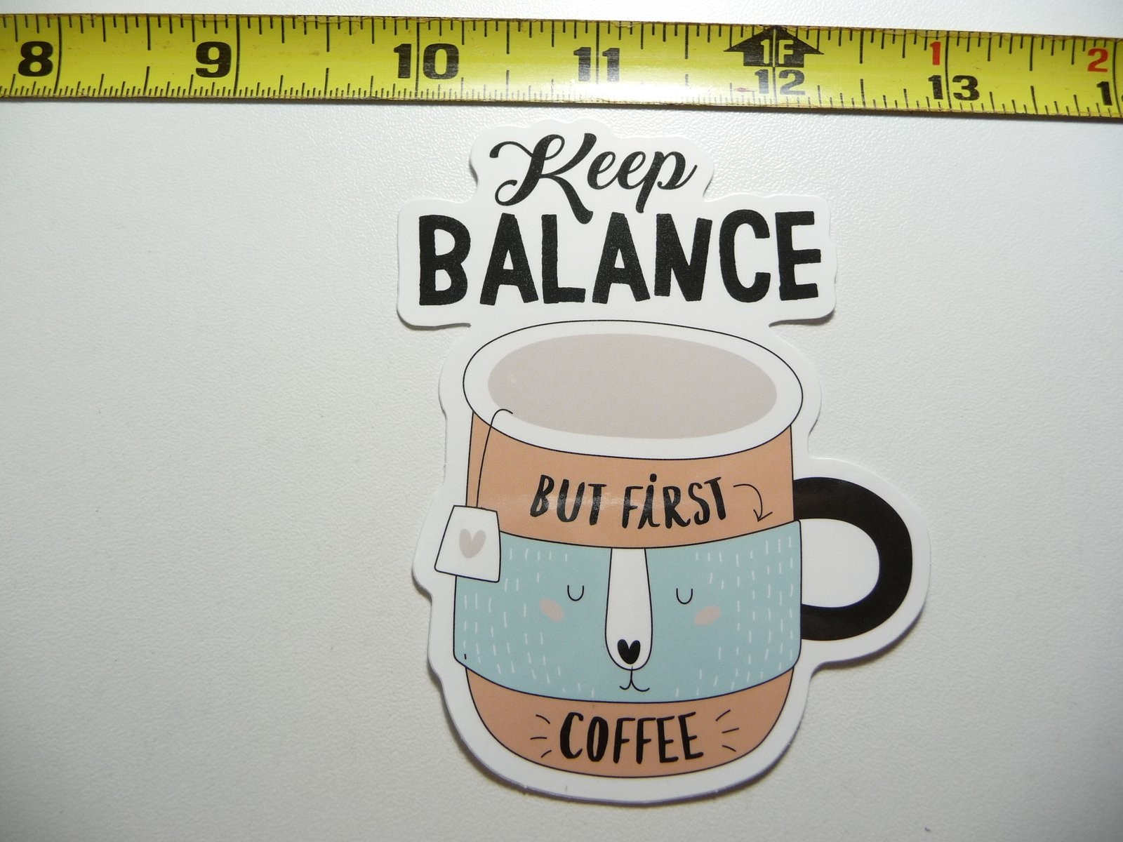 Keep Balance But Coffee First Barista Cafe Sticker Decal