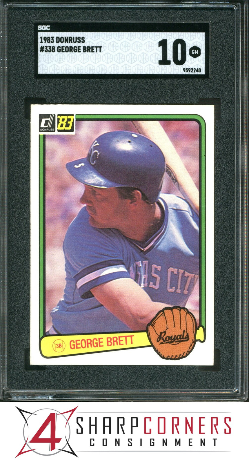 1983 DONRUSS #338 GEORGE BRETT HOF SGC 10