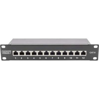 Digitus DN-91612S 12 Port Netzwerk-Patchpanel 254 mm (10) CAT 6 1 HE Bestückt