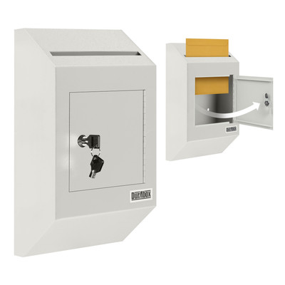 Drop Box Deposit Safe 10 x 4 x 16  Heavy Duty Steel with Slim Profile Wall Ma...