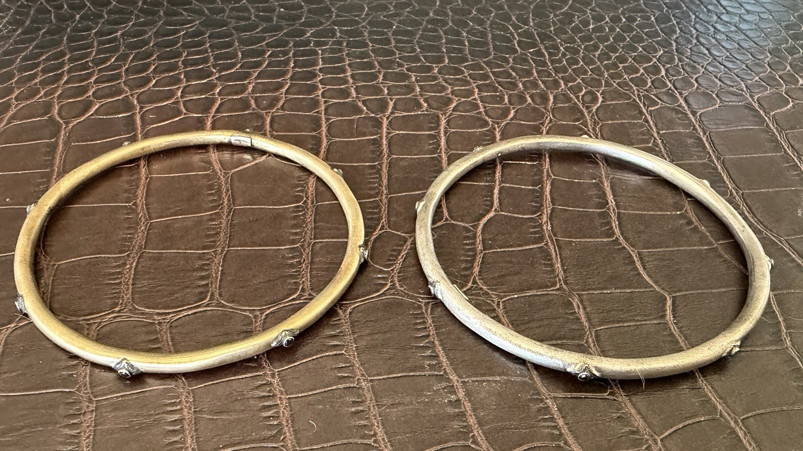 Armenta 3 Bangle Stack - Sterling 18k Diamonds Qu… - image 4