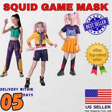 KPop DEMON HUNTERS RUMI MIRA ZOEY COSPLAY COSTUME SET GIRLS KIDS CHRISTMAS DRESS