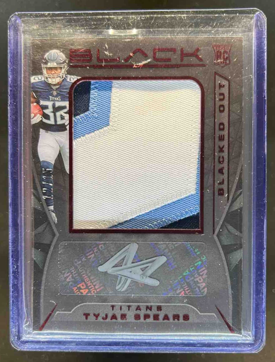 Tyjae Spears Panini Black Blacked Out Jersey Autographs #BOJ10 Base