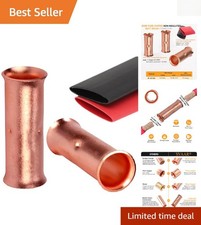 12-Piece 1/0 AWG Non-Insulated Butt Connectors with Dual Wall Heat Shrinks