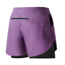 Mens Running Shorts Quick-Drying Fitness Black Double Layer Shorts Men Sport