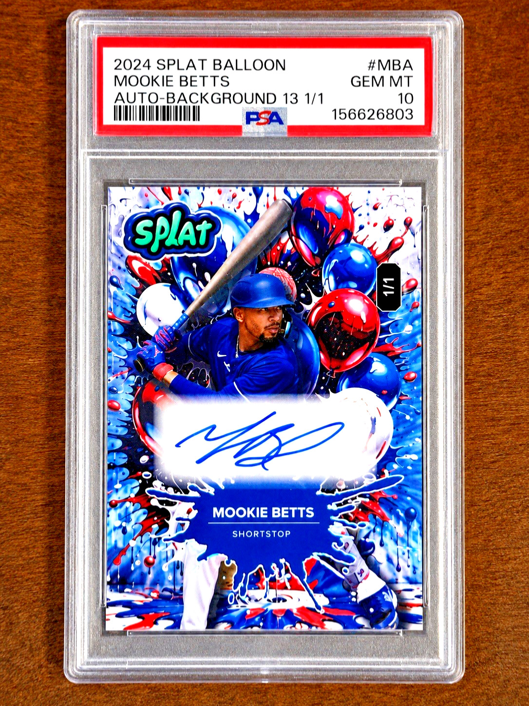 2024 WILD CARD SPLAT BALLOON MOOKIE BETTS AUTO 1/1 PSA 10