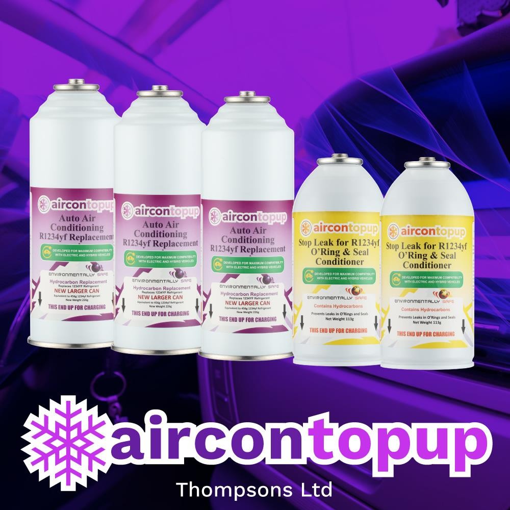 Electric Car Aircon AC R1234 Compatible Refill Regas Gas x3+ Leak Sealer x2