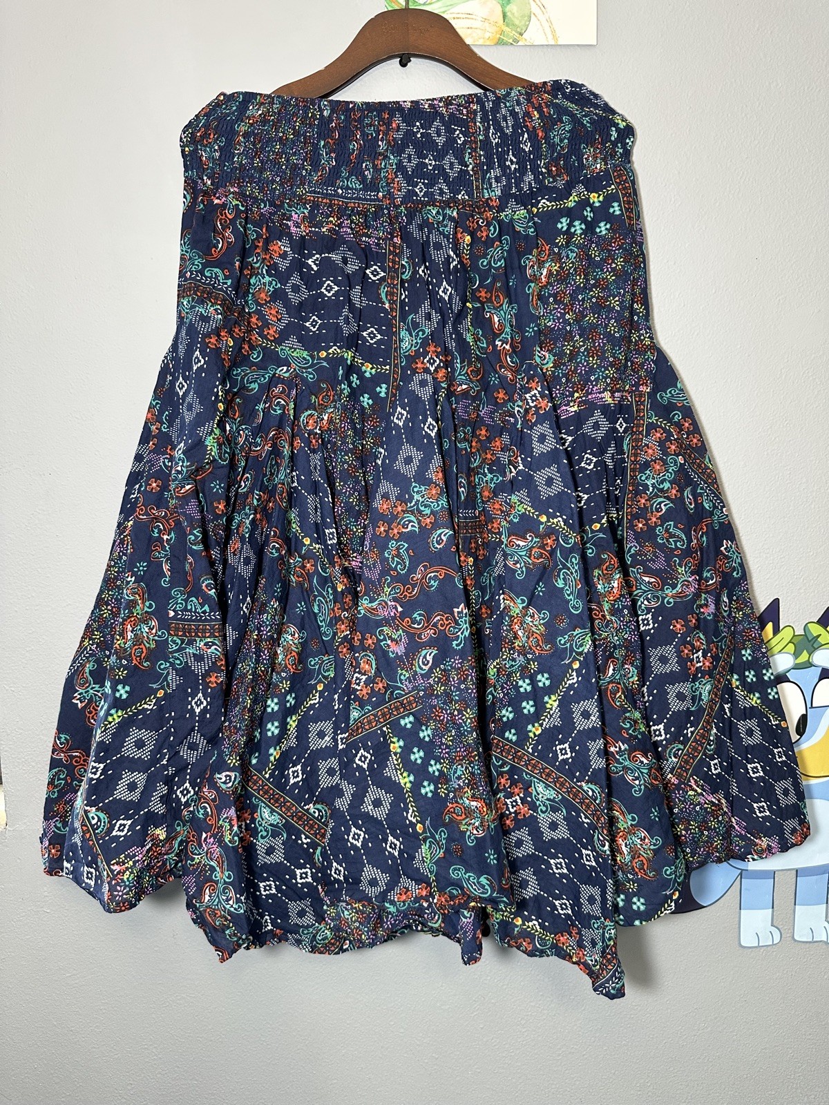 Chelsea & Theodore Women Size M Skirt 100% Cotton Boho Classic Stretch Waist
