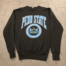 Vintage Penn State Nittany Lions Sweatshirt Mens M Black Crew Neck Deadstock 90s