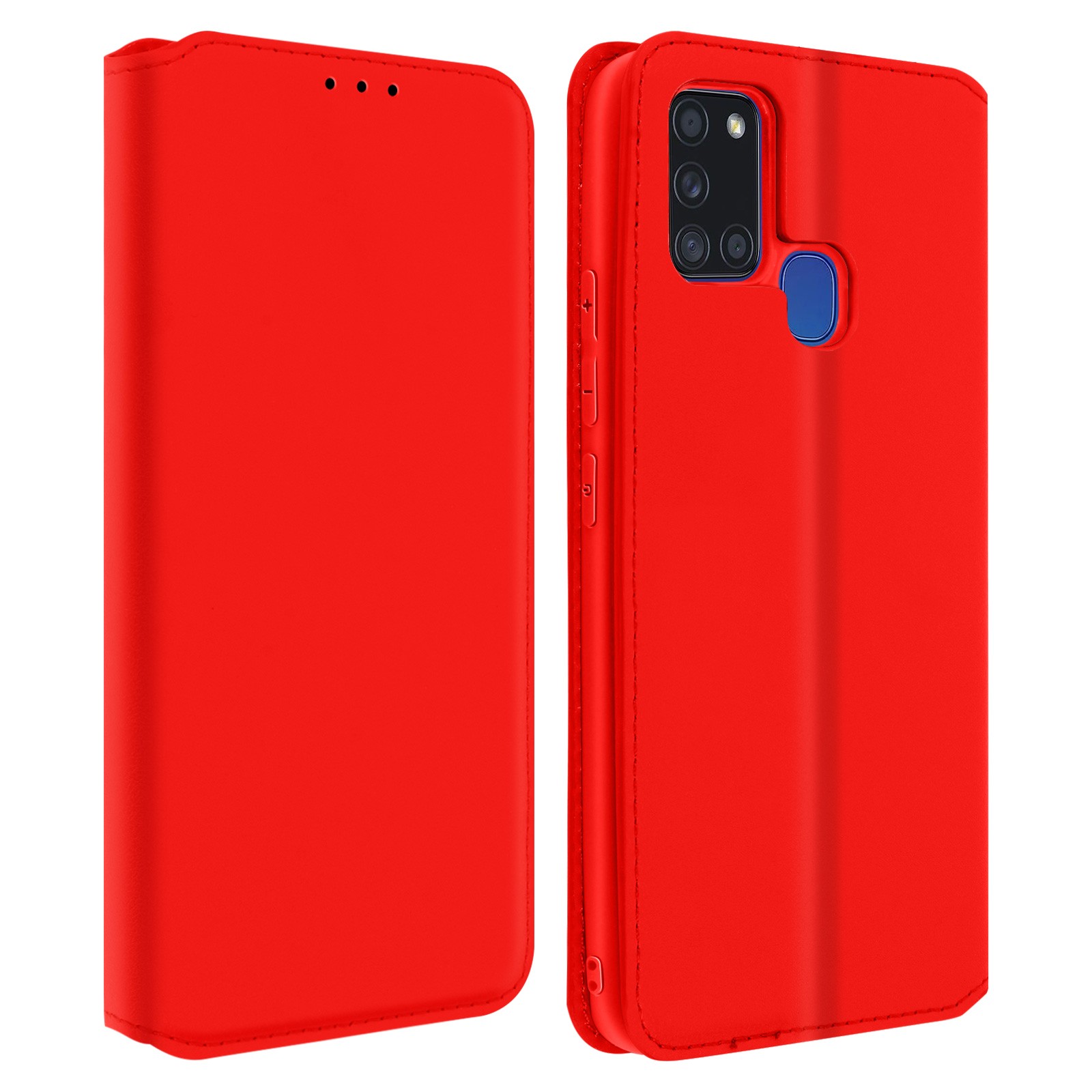 Coque pour Galaxy A21s rouge idéale pour les appels vidéo mains libres
