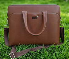 Montblanc Brown Color Leather Briefcase Lapto...