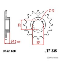 Ritzel Teilung 630 ZäHne 15 Ritzel Vorne JTF335.15