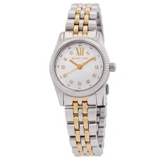 Michael Kors Lexington Quartz Crystal White Dial Two-Tone Ladies Watch MK4740
