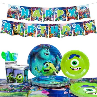 Monsters Inc Birthday Decorations Monsters University Party Tableware Plates Set