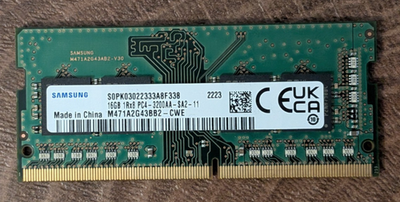 Samsung 16GB DDR4 SO-DIMM PC4-3200AA Laptop RAM M471A2G43BB2-CWE