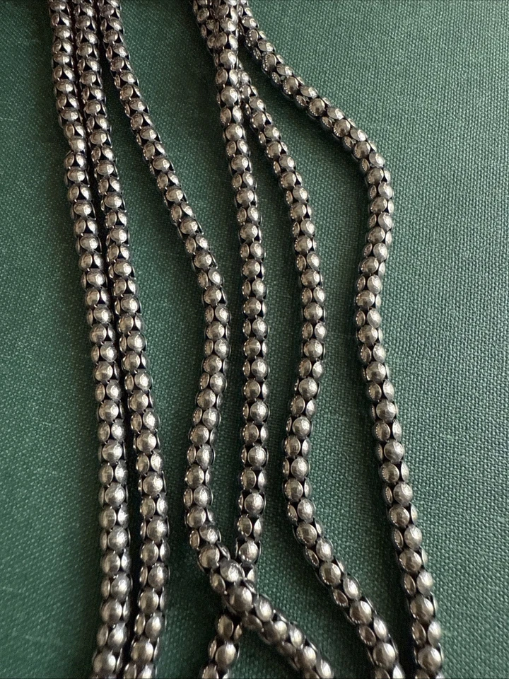 925 Italy Sterling Silver Triple Strand Necklace 17.5 Inches - Image 3 of 4