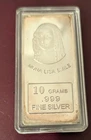 10 GRAMS .999 silver bar bullion Mona Lisa Smiles