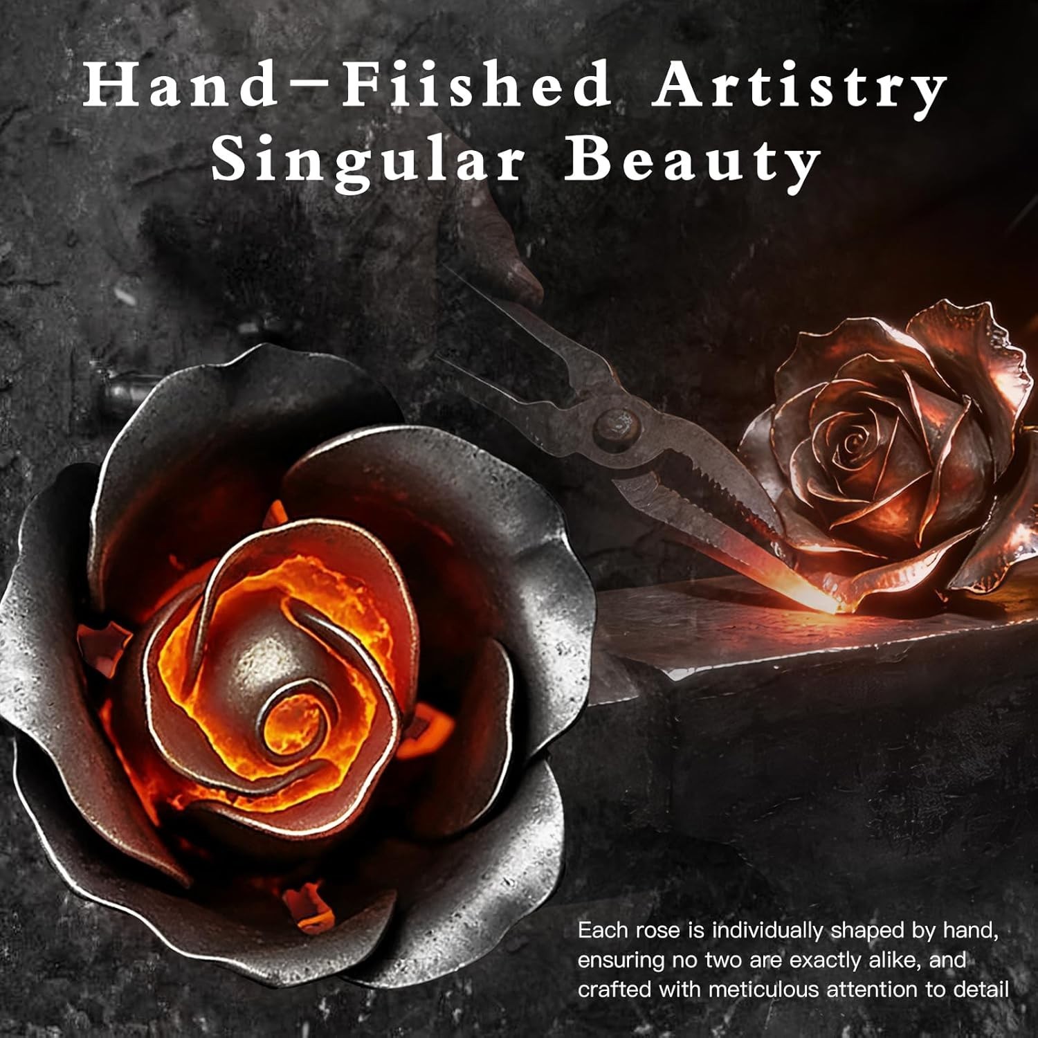 Handmade Copper Rose - 7th for Her, 22nd Wedding Present for Him - Metal Ornamen — image 3