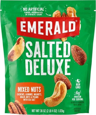 Salted Deluxe Mixed Nuts () | Resealable Bulk Bag | Features