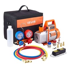 VEVOR 1/3 HP 4 CFM Single Stage Vacuum Pump with Manifold Gauge Set