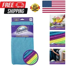 Rainbow Microfiber Cleaning Cloths - Lint-Free & Scratch-Free 8 Pack (13"x13")