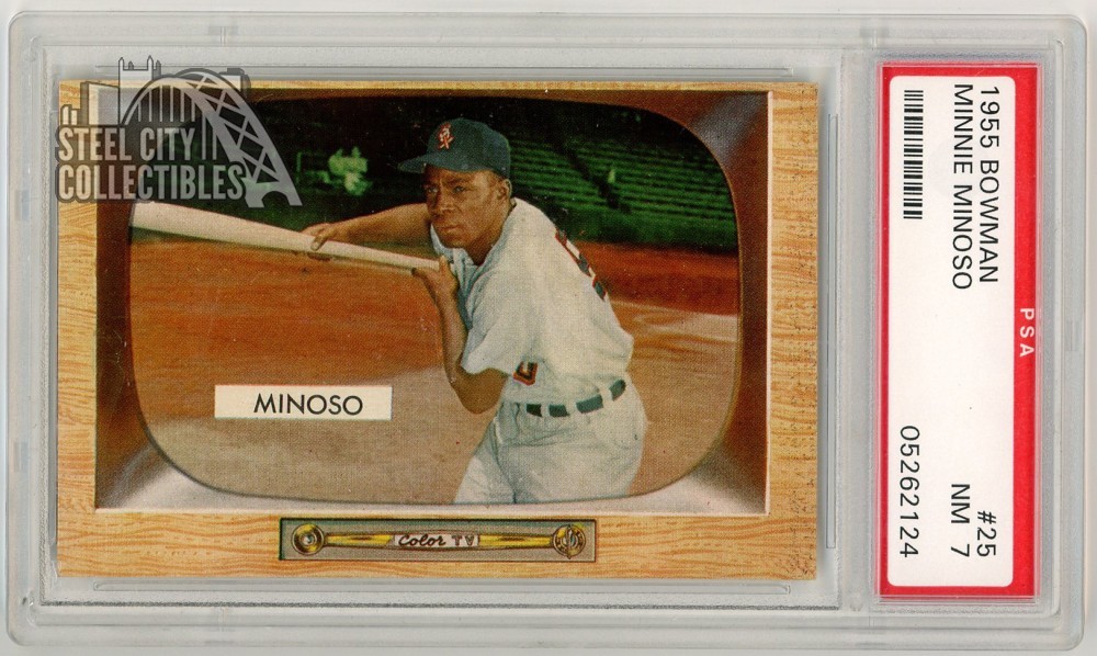 Minnie Minoso 1955 Bowman Card #25 PSA 7 NM