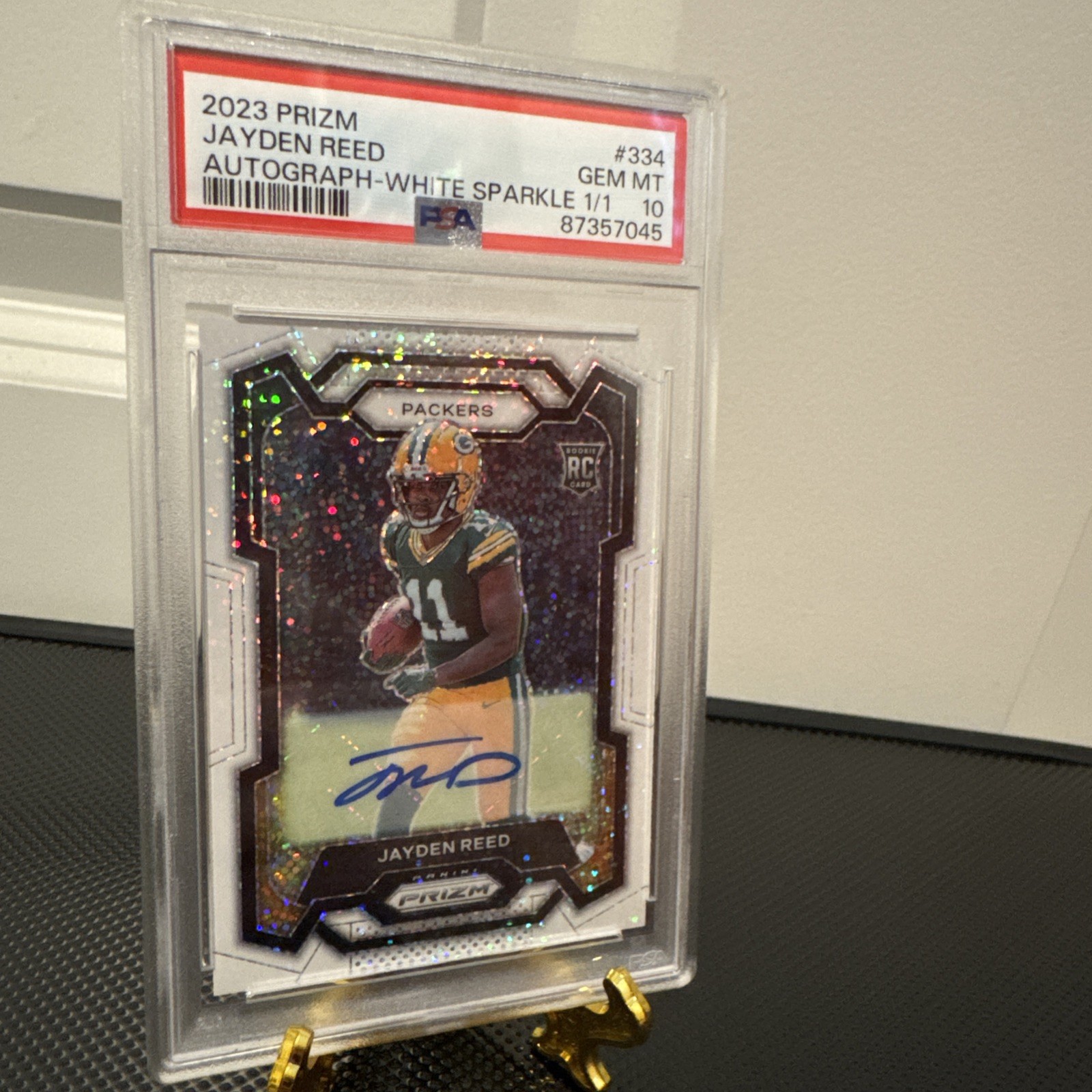 2023 Prizm Jayden Reed  Rookie RC White Sparkle Auto 1/1 PSA 10 GEM 🔥 Packers view 6