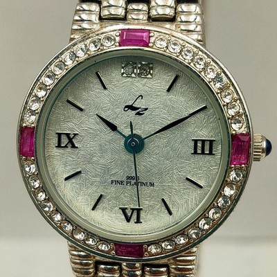 Vintage Lz 999.5 Fine Platinum Jewellery Watch   For Parts or Repair Project