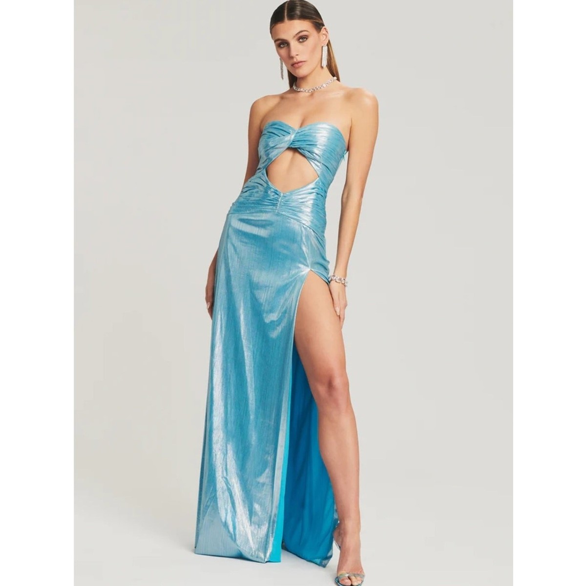 Retrofte Soleil Metallic Maxi Dress Aqua Blue Size M NWT | eBay Retrofte Soleil Metallic Maxi Dress Aqua Blue Size M NWT | eBay