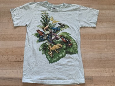 National Wildlife Rainforest t-shirt tree frog animal vintage Blue Size Medium 