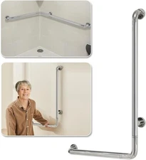 Shower Grab Bar for Seniors Toilet Safety Grab Bars L Shaped Bathroom Hand Rails