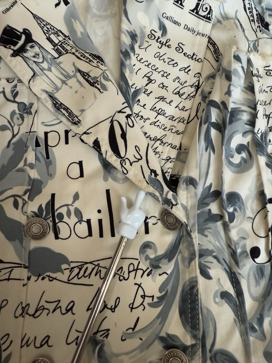 Vtg John Galliano Gazette Print Jacket US6 | eBay